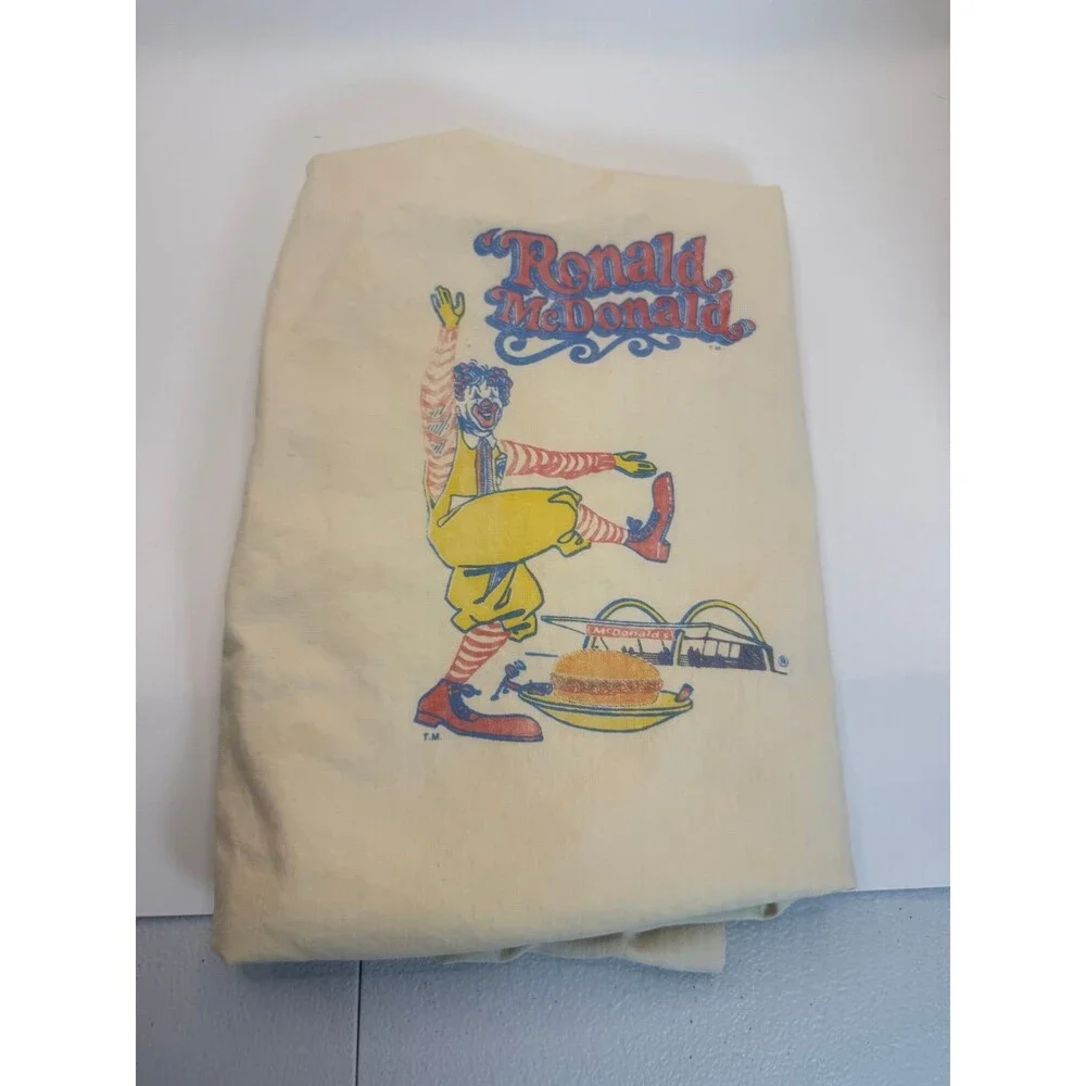 Vintage 1960's Ronald McDonald McDonald's Iron On Printed on Pillowcase Rare